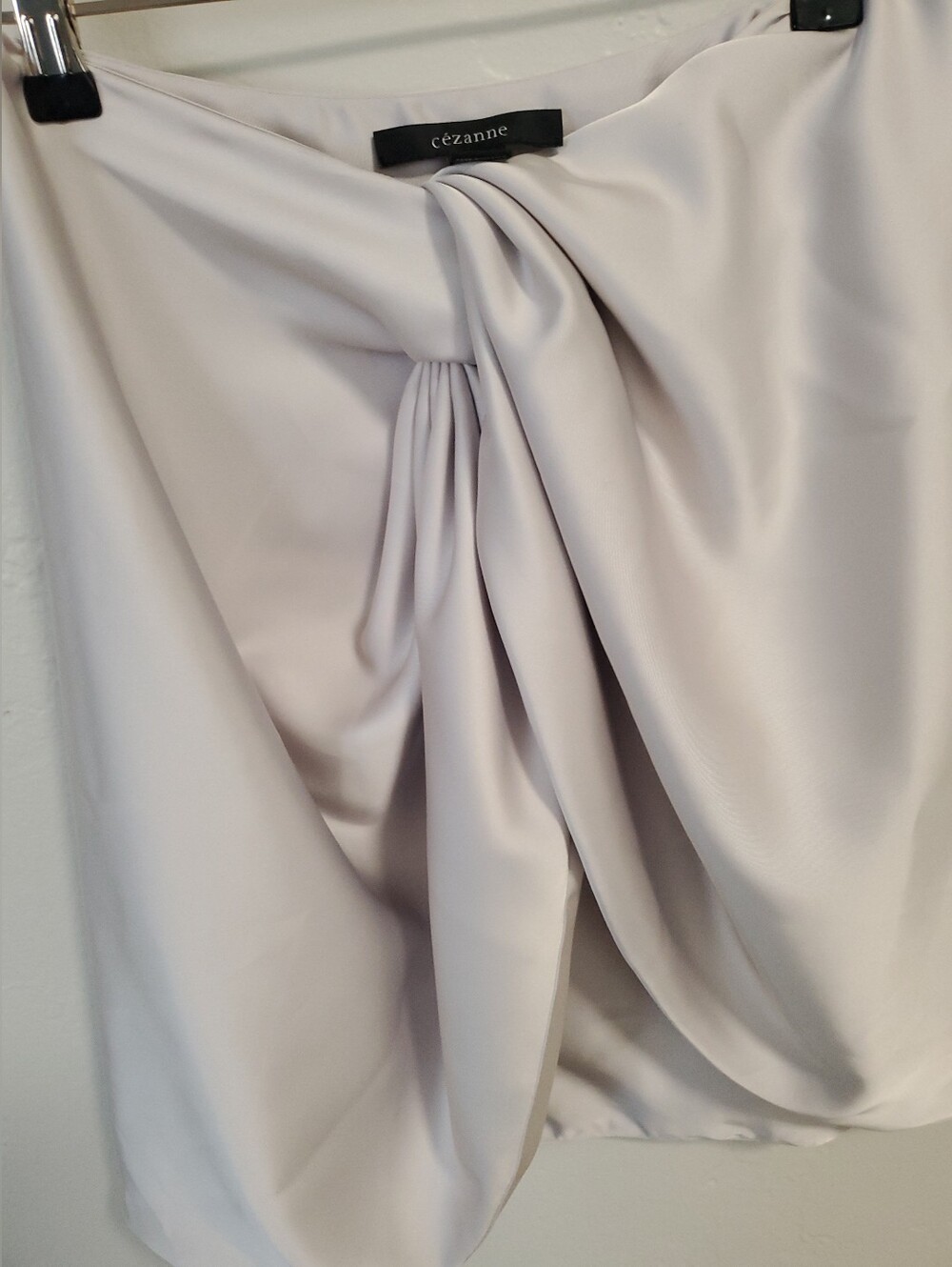 cèzanne Light Gray Draped Mini Skirt